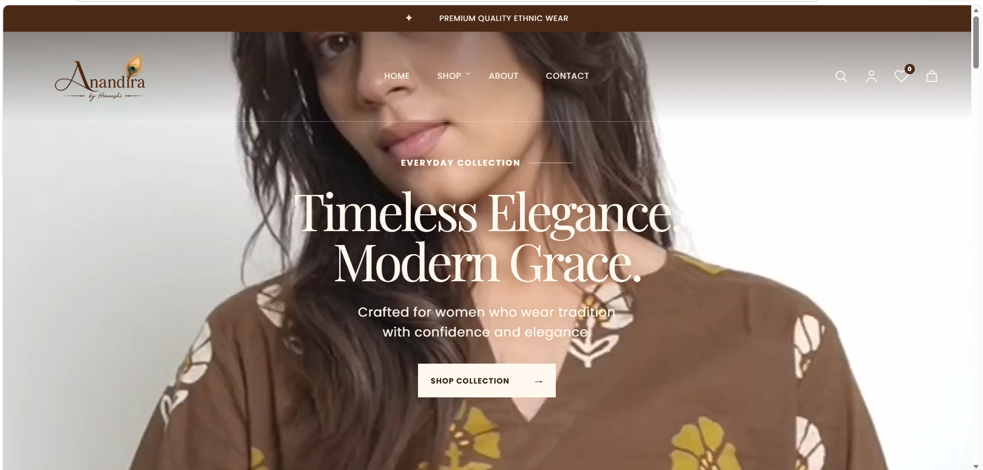 Anandira Fashion ecommerce website designed and developed by NIXYU